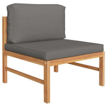 MNCVXAXG 4 Piece Teak Patio Lounge Set with Gray Cushions