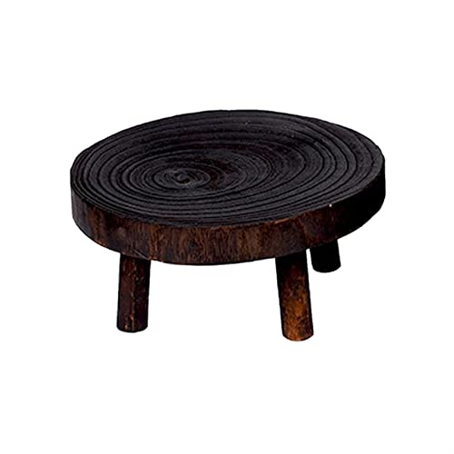 MIIKHI Plant Stand Plant Stand/Plant Display Printed Wood Stool Flower Pot Stand Round Bench Plant and Succulent Base Indoor Flower Pots Stand (Bruin M)
