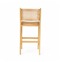 Christopher Knight Home Merry Patio Acacia Wood Bar Stool Set of 2, Counter Height Barstool Set for Bar Table,Handwoven Wicker Kitchen Island Dining Chair,Wooden Counter Stool with Footrest,Light Teak