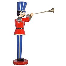 Design Toscano Giant 9 Foot Tall Nutcracker Ballet Trumpeting Toy Soldier Holiday Decor Statue Full Color