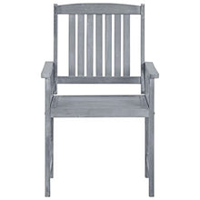 VGLQNRPT 6 Pcs Patio Chairs Set with Cushions, Solid Acacia Wood Outdoor Seating for Garden, Backyard, Deck, Gray Wash Finish