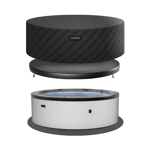 Wave Tahoe Eco-Foam Hot Tub | Round Energy-Efficient Outdoor Spa with 90 Bubble Jets, Built-in Heater, WiFi App Control and Insulated Cover | Graphite Gray | 6 Person | EnergySave Bundle