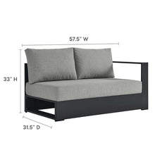 Modway Tahoe Aluminum 5-Piece Outdoor Patio Furniture Gray, Modular Sectional Sofa Set with Weather-Resistant Cushion and Ottoman, Ideal for Deck, Backyard Poolside