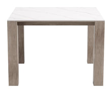Leilani Square Dining Table (42") White, White Dining Table, Modern Style, Faux Marble Sintered Stone Square Shape Tabletop, Aluminum, Outdoor Dining, 42" W x 42" D x 30.2" H