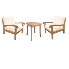 WholesaleTeak Napa 3 Pc Lounge Chair Set with Cushions in Canvas Natural