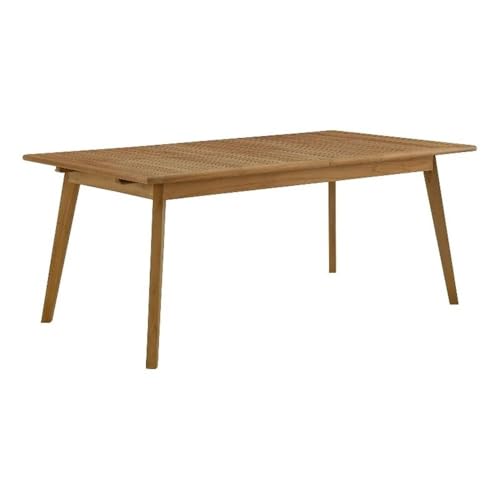 Modway Vienna Outdoor Patio Teak Wood Extendable Dining Table in Natural