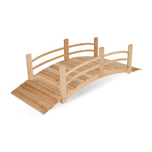 Shine Company 4982N 6 Ft. Cedar Wood Garden Bridge with Side Rails, Natural