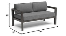 Homestyles Grayton Outdoor Aluminum Loveseat Grey