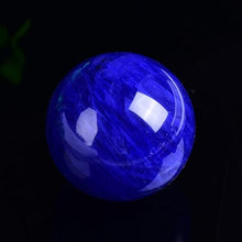 FOTCFATEV Smelting Blue Crystal Ball Quartz Sphere with Stand,Magic Gemstone Sculpture Figurine,16cm/6.3in