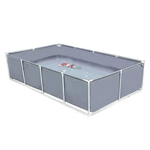 Zfmnoyev PVC Canvas Ponds with Drain Valve, Large Aquarium Pool Pond, Folding Fish Pond with Steel Bracket, Water Storage Tank, for Breeding Koi Garden Lrrigation(Gray,1x1x0.6m)