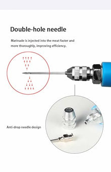 TYXFSMYXGS Electric Meat Injector Gun Pump 60～120W Marinade Injector with Hose & 10 Stainless Steel Needles, Adjustable Pressure 0–0.7MPa Food Syringe for Turkey, Pork