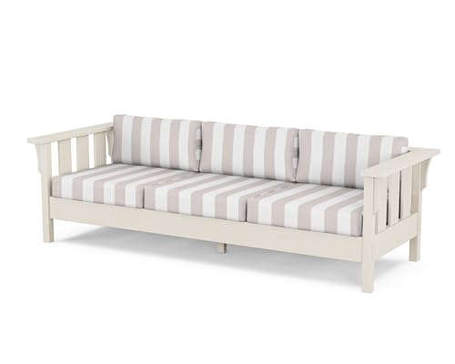 Martha Stewart by POLYWOOD® Acadia Deep Seating Sofa in Sand/Cabana Stripe Dune Burlap
