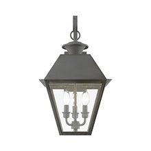Livex Wentworth 3 Light Outdoor Wall Lantern 22" Tall Charcoal Finish Black