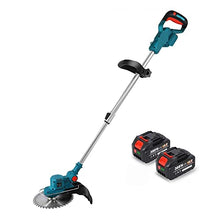 Electric Lawn Mower, Cordless Lawn Mower Brushless Motor Electric Grass Trimmer Adjustable Length Angle Telescopic Pruning Garden Tools Wire Wheel (Color : 1 Battery Set, Size : W) (1 Battery Set