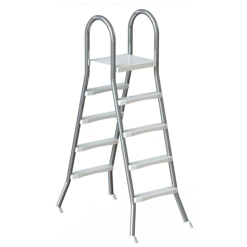 MZGYYD Above Ground Swimming Pool Ladder 52 inch,Corrosion-Resistant Stainless Steel Frame with Heavy Duty Non-Slip Plastic Steps,Safety Pool Ladder