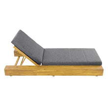 Christopher Knight Home Tory Acacia Wood Chaise Lounge Chair Outdoor Set of 2, Poolside Sun Lounger Recliner, Patio Outdoor Chaise Lounge with Cushions, Adjustable Backrest Lounge Sofa, Grey+Teak