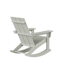 WestinTrends Ashore Patio Rocking Chairs Set of 4, All Weather Poly Lumber Plank Adirondack Rocker Chair, Modern Farmhouse Outdoor Rocking Chairs for Porch Garden Backyard and Indoor, Sand