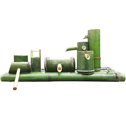 GenSDH Bamboo Fountain Kit, Key Water Play Pump Decoration Faucet with Pump Sculpture Statue Crafts Garden Decoration, 85Cm/33.5In,60cm/23.6in