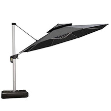PURPLE LEAF 13 Feet Double Top Round Deluxe Patio Umbrella Grey