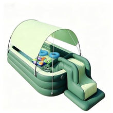 MQELHKCYSGX Children's and Adult Inflatable Swimming Pool with Slides and sunshades, Full-Sized Children's, Suitable for Outdoor environments Such as backyards, Gardens, and lawns