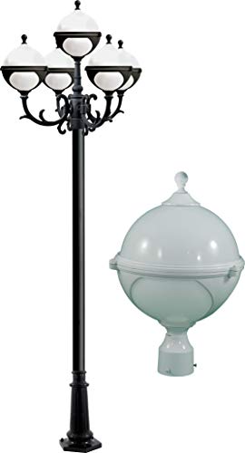 DABMAR LIGHTING GM9705-LED16-W Natalie Post Five Light Fixture 5 X 16 Watt LED Lamp 85-265 Volts, White