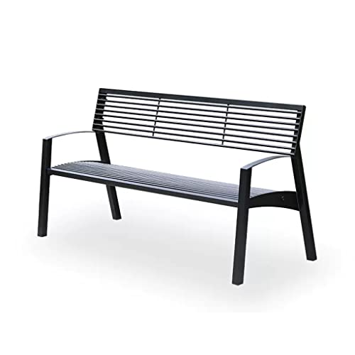 Outdoor Benches Weatherproof Outdoor Park Wrought Iron Bench Outdoor Scenic Courtyard Leisure Bench Indoor Gym Rest Seat with Backrest Bench Metal Garden Bench(M:180cm)