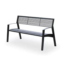 Outdoor Benches Weatherproof Outdoor Park Wrought Iron Bench Outdoor Scenic Courtyard Leisure Bench Indoor Gym Rest Seat with Backrest Bench Metal Garden Bench(M:180cm)