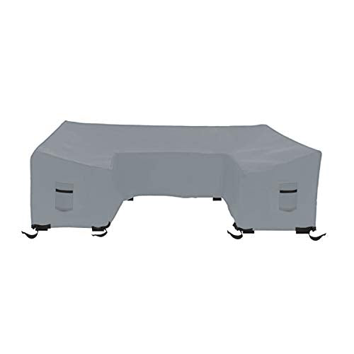 Patio U Shape Sofa Cover 18 Oz Waterproof - 100% UV & Weather Resistant Customize Outdoor Sofa Cover with Air Pockets and Drawstrap with Snug Fit (33" H x 150" W x 40" D, Grey)