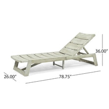Noble House Maki Outdoor Acacia Wood Chaise Lounge Set of 4 Gray Wash