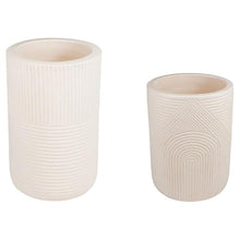 Seasonal Living Provenance Signature Ceramic 2-Piece Textured Planters Cream