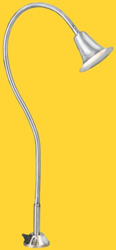 Corona CL-806-D-SI-36 -12V Flexible BBQ Deck Light Brass Bell Head, 36" Flex Arm, Silver Plated
