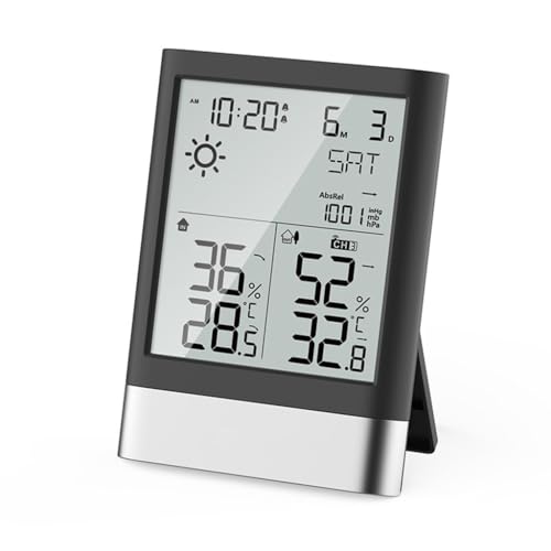 Multi-Functional Weather Clock Temperature and Hygrometer with Outdoor Machine Dedicated