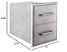 EdgeStar E160DRAW2 Stainless Steel 16 Inch Wide Double Storage Drawers