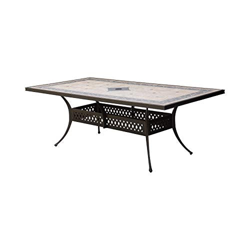 24/7 Shop at Home Ladis Contemporary Rectangle Patio Dining Table, Antique Black