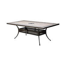 24/7 Shop at Home Ladis Contemporary Rectangle Patio Dining Table, Antique Black