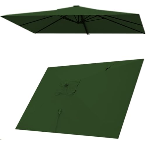 UYTROPLK 10'X13' Rectangular Patio Umbrella Canopy Replacement - 8 Ribs Outdoor Market Umbrella Sun Shade Top Cover for Cantilever Umbrella -&Uv Protection3X4M,Green-(10x13ft) 3x4m