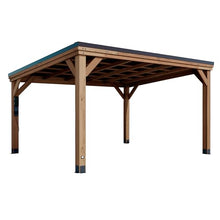 Backyard Discovery Arcadia 14' x 12' Cedar Wood Outdoor Gazebo Pavilion Light Brown