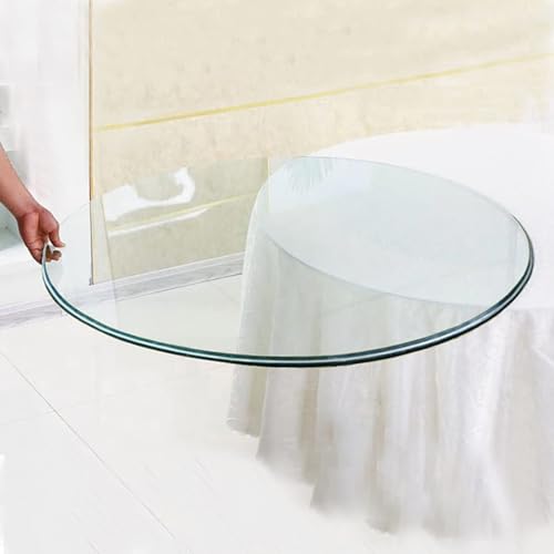 Pealihuy Round Glass Table Top, Round Tempered Glass Top for Patio Table, Beveled Glass Table Top, 40cm 50cm 80cm 90cm, for Coffee Table, Dining Table, Smooth Plate Glass(100cm(40 in))