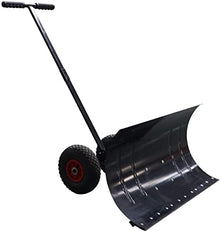 Snow Shovel with Wheels Heavy-Duty Rolling Snow Pusher with Adjustable Handle and Push Plate Non-Slip Wheels Rolling Snow Plow for Snow Removal Road Snow Removal Tool Snow Pusher