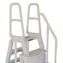 Main Access 48 to 54 Inch Step Ladder for Above Ground Swimming Pools with Mountable Smart Color Changing LED Light and Remote Control, White