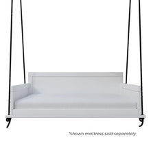 Amish Casual The Philly Amish Crafted Porch Swing Bed with Modern Backrest, Made in The USA from Kiln Dried Pine (White Paint, 4 Foot)
