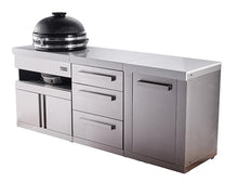 Mont Alpi Premium 83" Heavy Duty Kamado Charcoal Smoker Grill Module for 18-inch Big Green Egg Kamado Joe Akorn Pit Boss Charcoal Smoker Outdoor Kitchen Island Cart with Storage Drawers and Cabinets