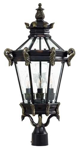 Minka Lavery Outdoor Post Lights 8936-95, Stratford Hall Aluminum Exterior Lighting Fixture, 160 Watts, Heritage