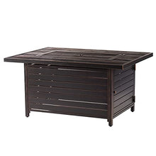 Oakland Living Rectangular 48 in. x 36 in. Aluminum Propane Fire Pit Table, Glass Beads, Two Covers, Lid, 57,000 BTUs in Copper Finish