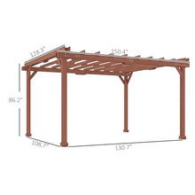 11'x12.5' Wooden Pergola Built-in Grape Trellis Design, Weather-Resistant Construction for Outdoor Longevity