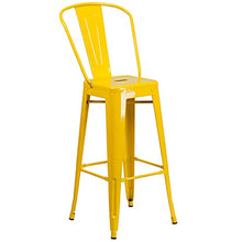 Flash Furniture Callum 30" Round Yellow Metal Indoor-Outdoor Bar Table Set with 4 Cafe Stools