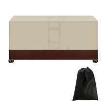 91x65x31in, Garden Furniture Covers Waterproof, Rectangular Patio Table Chair Sofa Set Cover, 420D Heavy Duty Lawn Patio Set Covers, UV Resistant (Coffee Beige 110x110x31in)