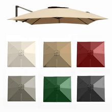 MXJCKSOQ 10'X13' Square Patio Umbrella Canopy - UV Protection 8 Ribs Cantilever Replacement Cover for Garden Outdoor Parasol Top Weather-Resistant Fabric,Khaki-400x300cm(13x10ft)