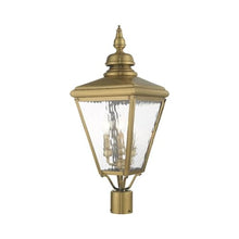 Livex Lighting 20433-01 Transitional Three Light Post-Top Lanterm from Cambridge Collection Finish, 10.63 inches, 26.75x10.63x10.63, Antique Brass