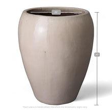 Emissary 25in Distressed White Stoneware Round Planter